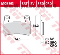 Set placute frana fata TRW MCB703 - Honda CB-F 1300 (03-04) - Hyosung GD-EXIV (12-) - GT Naked 125-250-300-650-700cc